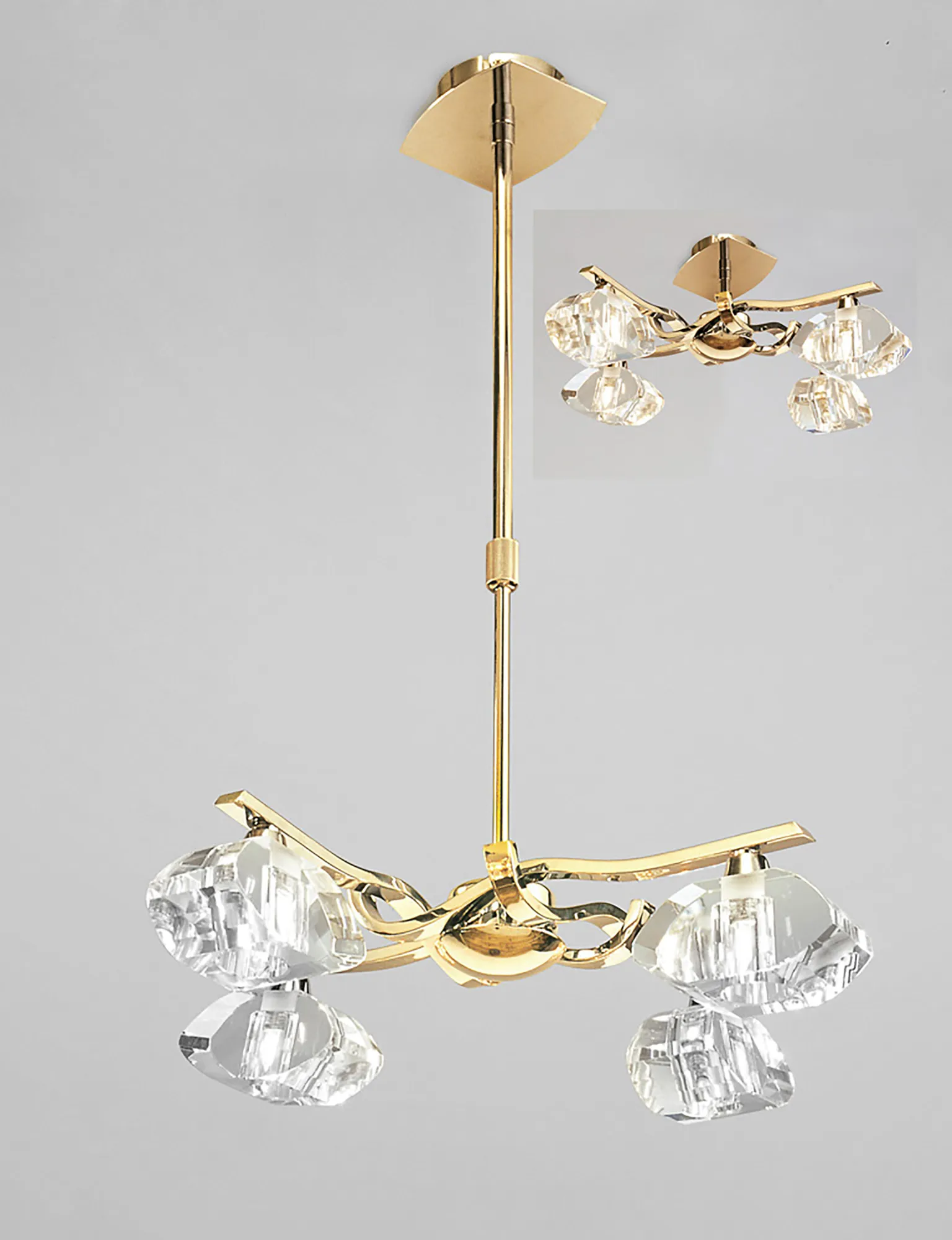 Alfa French Gold Ceiling Lights Mantra Multi Arm Fittings